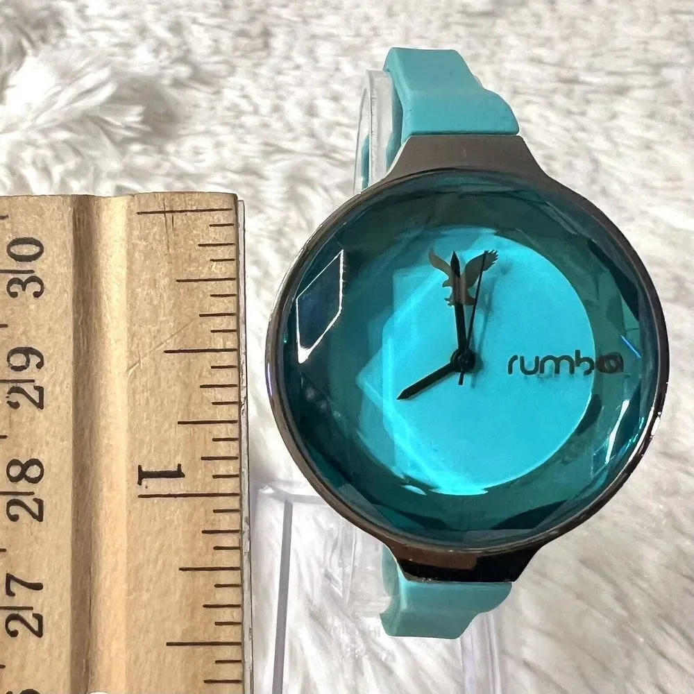 RUMBA TIME for American Eagle Outfitters Women's Watch Teal /Aqua Silicone Band
